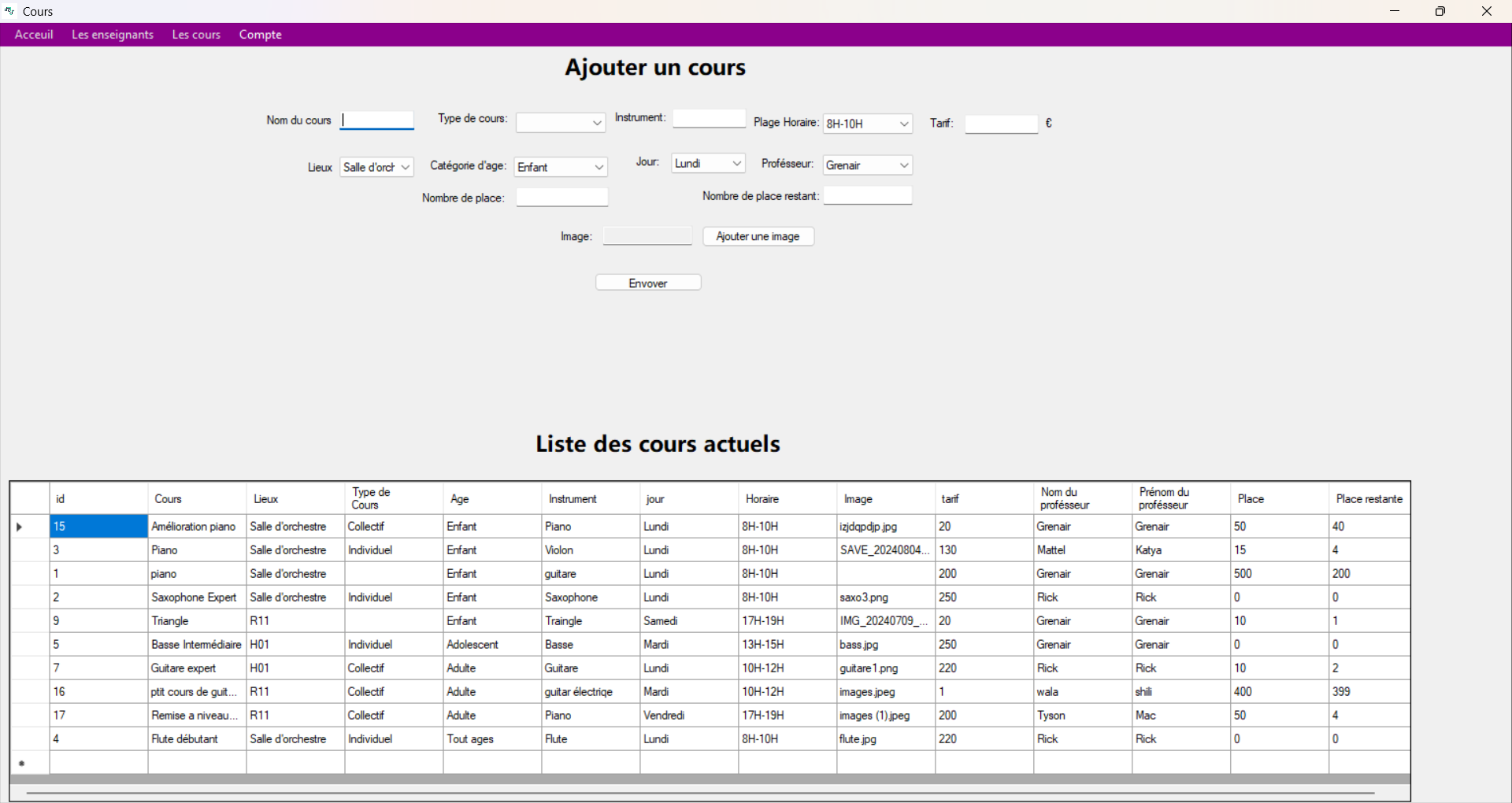 Page d'accueil du site